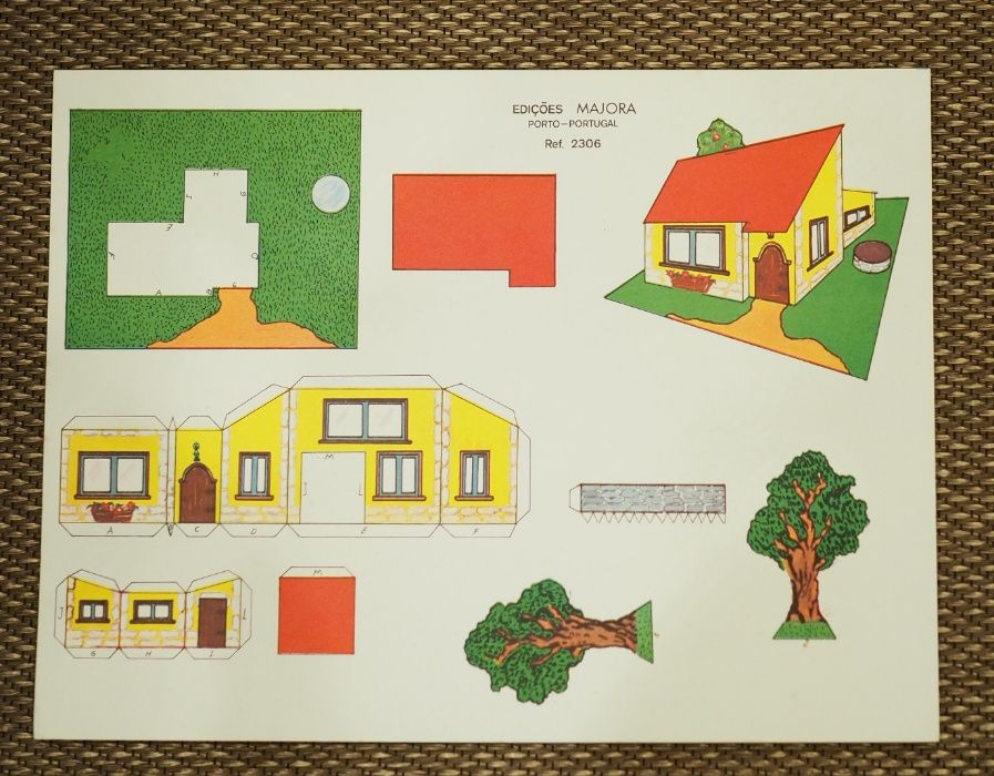 Antigas Folhas Casas de recortar da Majora formato A4