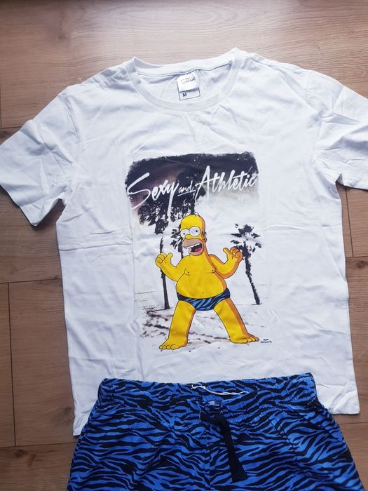 Nowa bawełniana piżama męska marki The Simpsons rozmiar S/M.