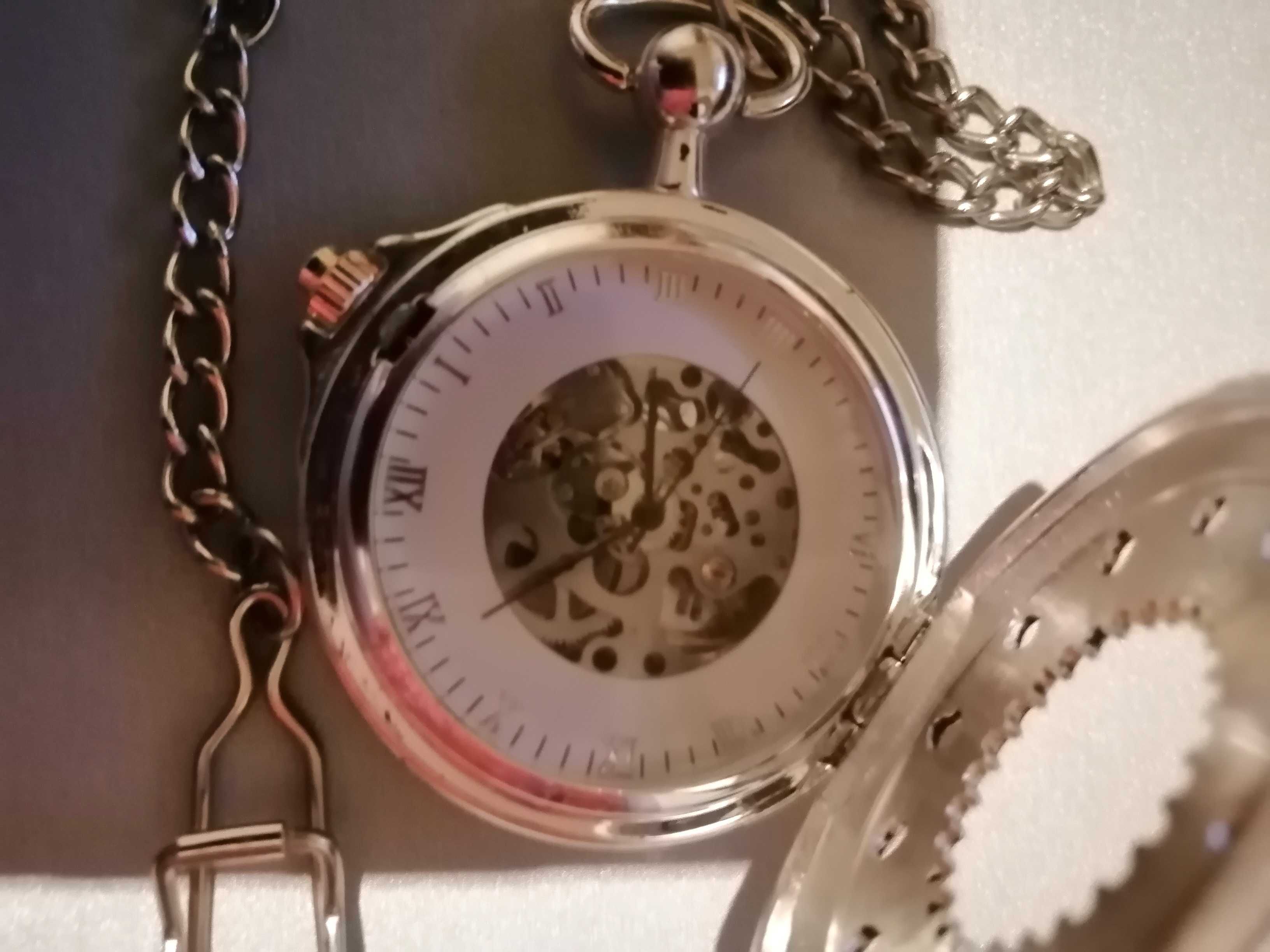 Relogio BOLSO Mecanico Corda Manual Com Corrente