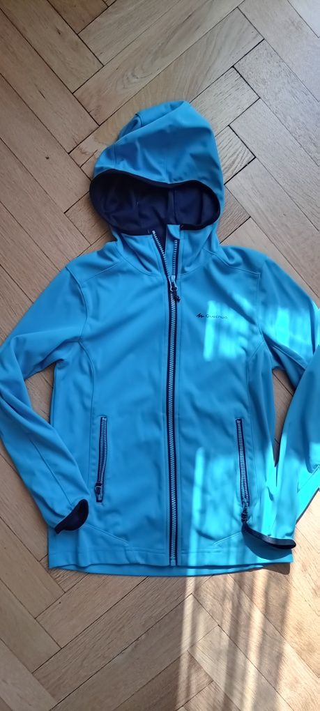 Kurtka softshell z kapturem chłopięca Quechua, rozmiar 133/142