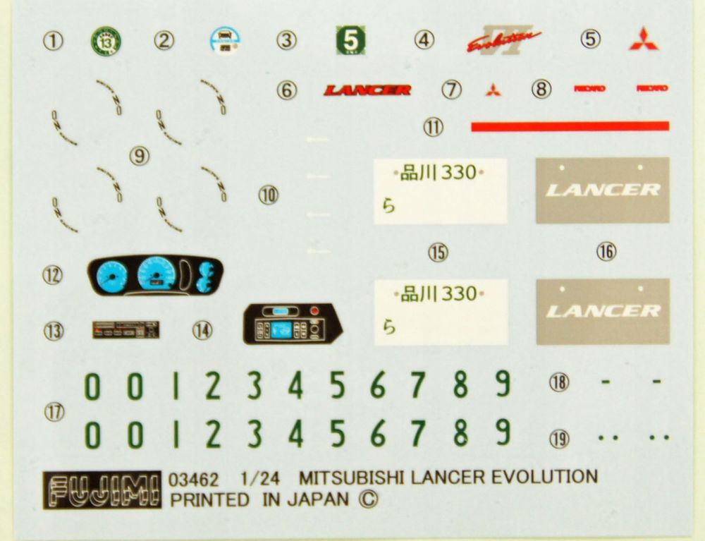 Mitsubishi Lancer Evolution VI GSR 1:24 Fujimi 03923
