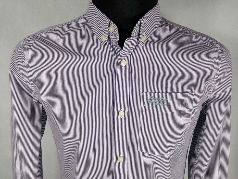SUPERDRY London Button Down Koszula Męska M Oryginalna Super Stan