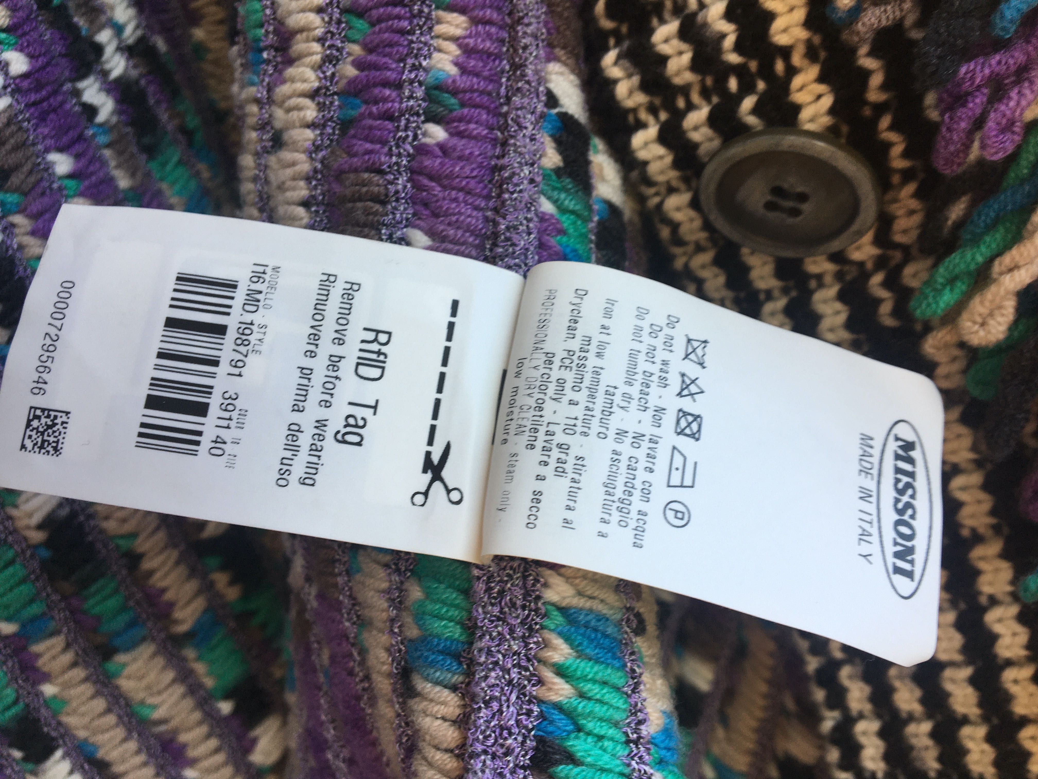 Missoni sweter kurtka kardigan oversize multicolor kaszmir cudo