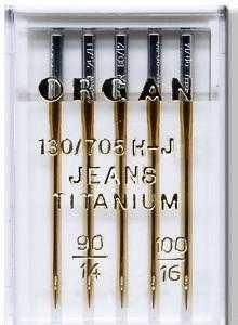 Igły do maszyn do szycia dżinsu Organ Jeans Titanium 90/100