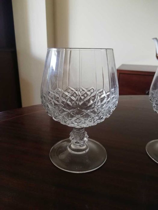 Conjunto de 6 copos de conhaque em Cristal d'Arques