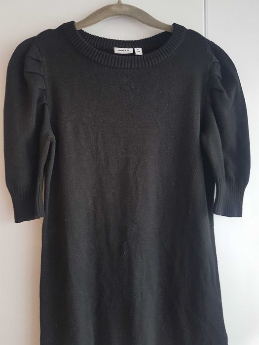 Nowość 2025:) sweterkowa sukieneczka  bufiaste rękawki Name it roz 128