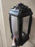 Wysoki plastikowy lampion znicz czarny