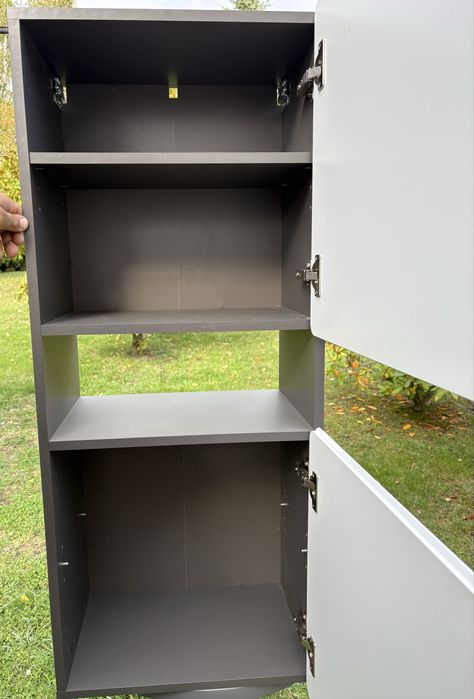 Szafka wisząca grafitowo biała, w połysku