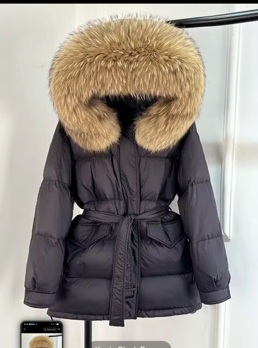 Куртка жіноча зимова/демісизон з качиного пуху та натурального хутра
