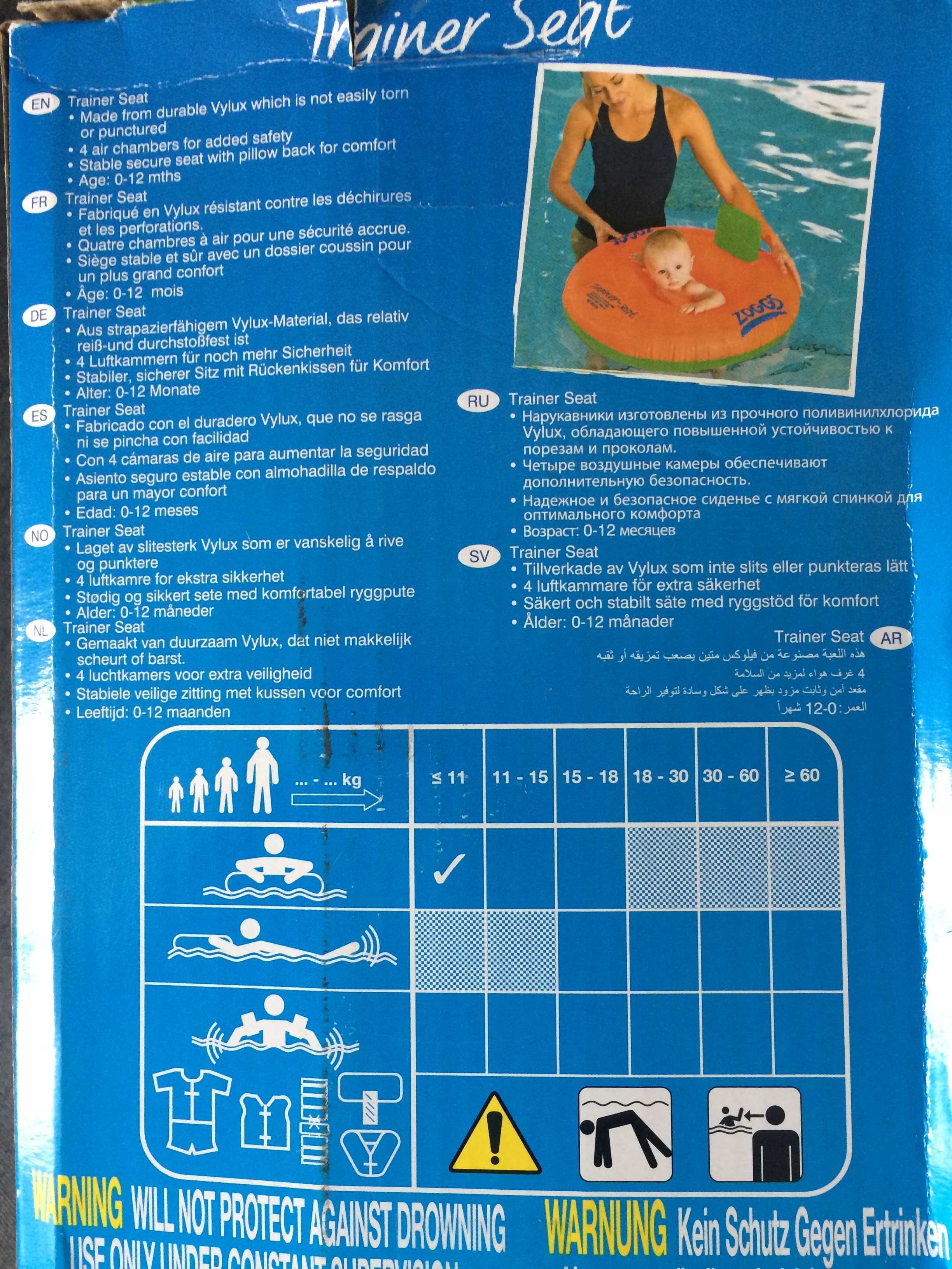 Zoggs koło do nauki pływania 'Zoggs Trainer Seat 0-11kg'