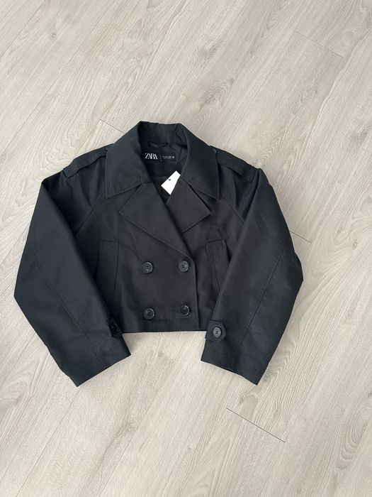 Тренч zara XS/S/M вкорочений тренч zara чорний піджак zara куртка zara