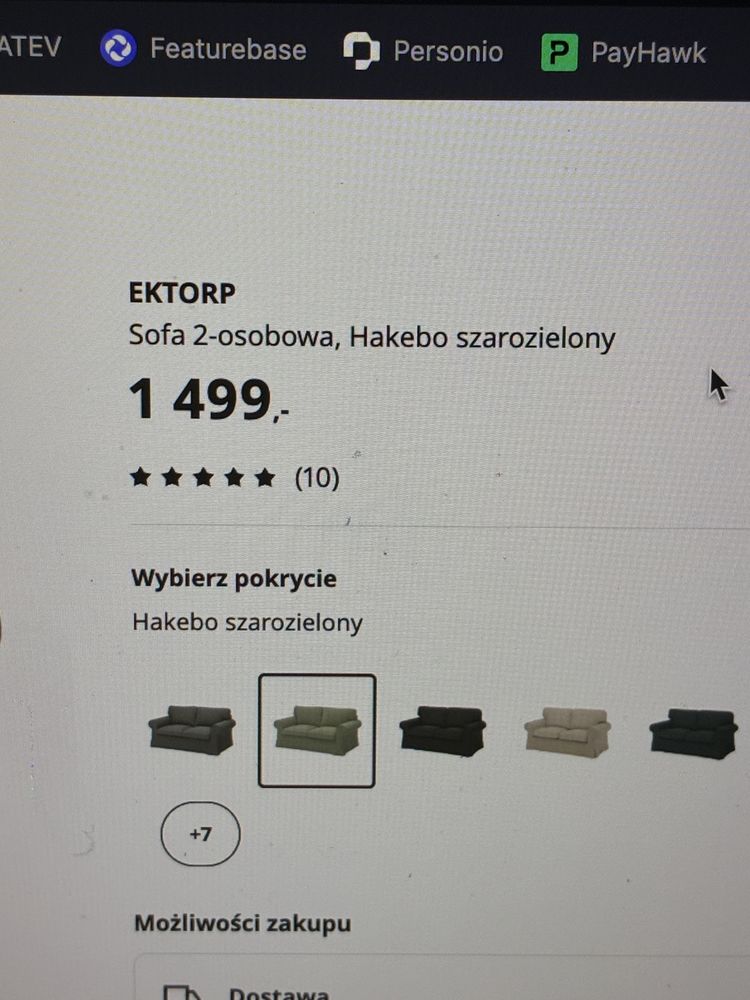 Sprzedam sofę IKEA EKTORP 2-osobową