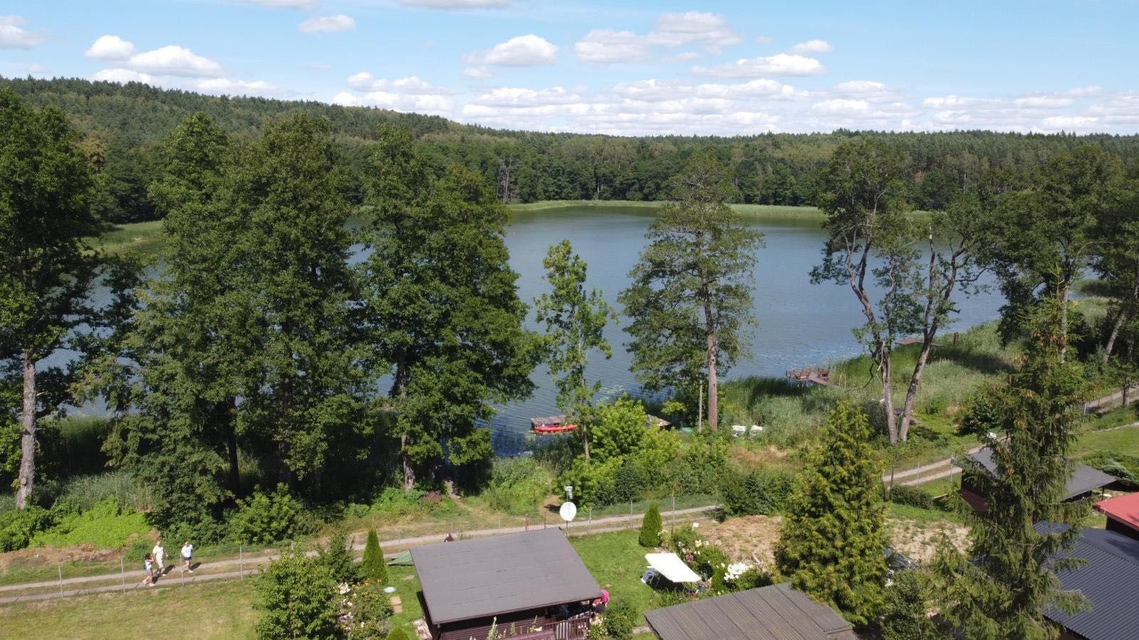 Olsztyn Słupy działka z domkiem nad jeziorem Wadąg