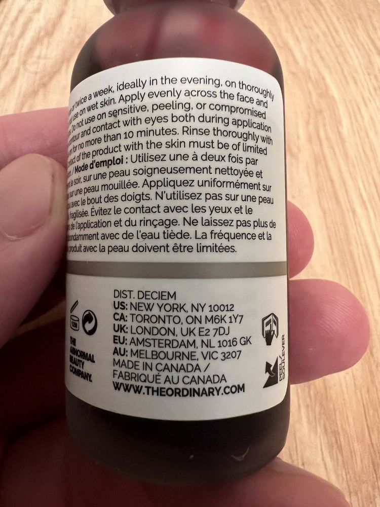 Кислотный пилинг.The Ordinary AHA 30% + BHA 2%