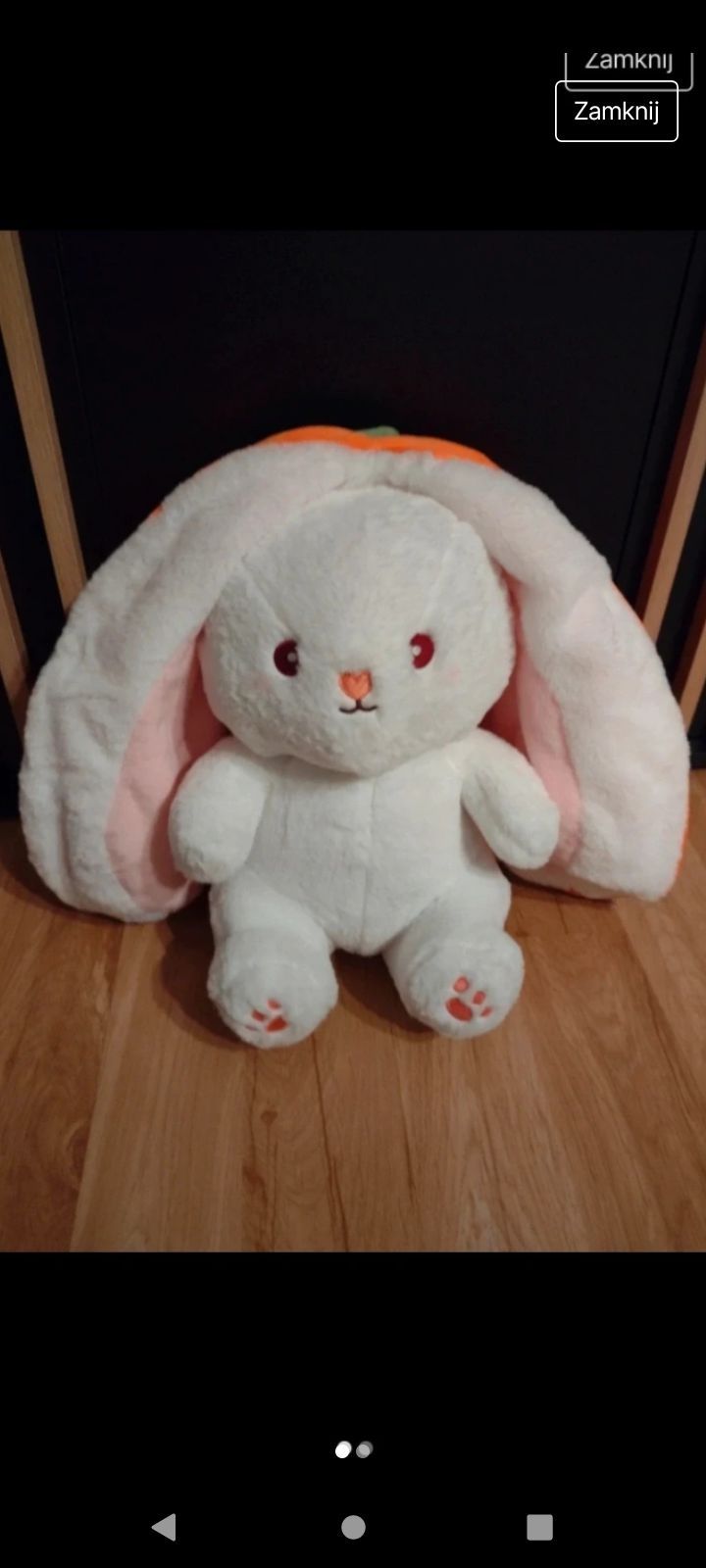 Zabawka królik w marchewce 50 cm