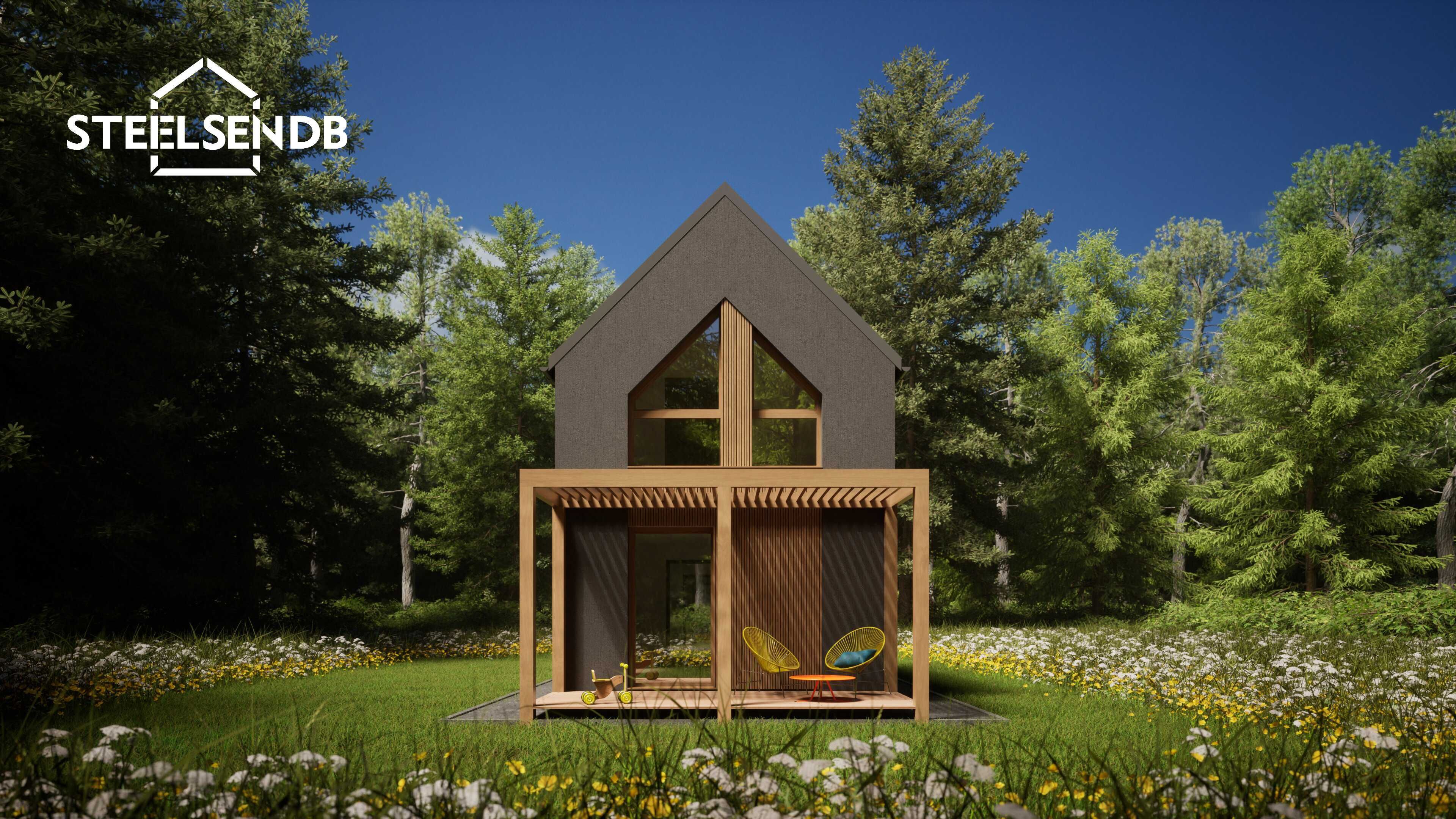 Domek całoroczny STODOŁA na konstrukcji stalowej 47,4m2