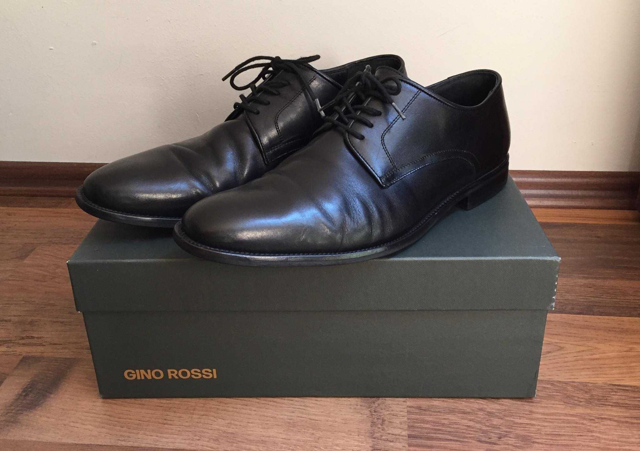 Gino Rossi eleganckie czarne buty męskie roz.43