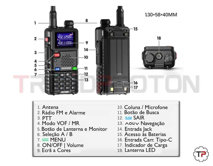 Rádio / Walkie Talkie BAOFENG UV-5RH