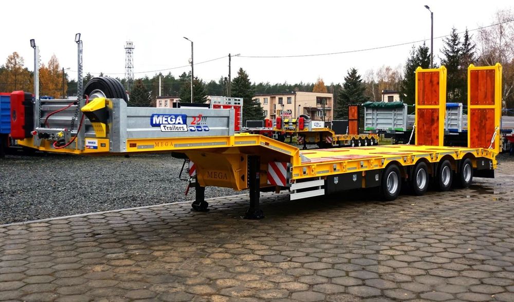 NISKOPODWOZIOWA 4 OSIOWA - 13.600MM - ŁADOWNOŚĆ BEZ POZWOLEŃ 40T  Naczepa Niskopodwoziowa MEGA TRAILERS czteroosiowa DMC 70T