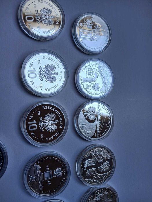 Sprzedam srebrne monety o nominale 10 zł, Polska.