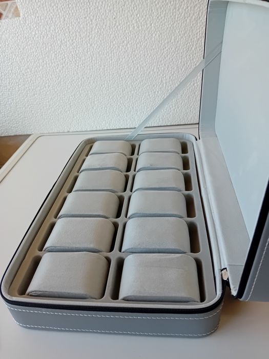 Caixa Estojo 12 Relógios Cauny Breitling Omega Iwc Seiko Citizen Oris