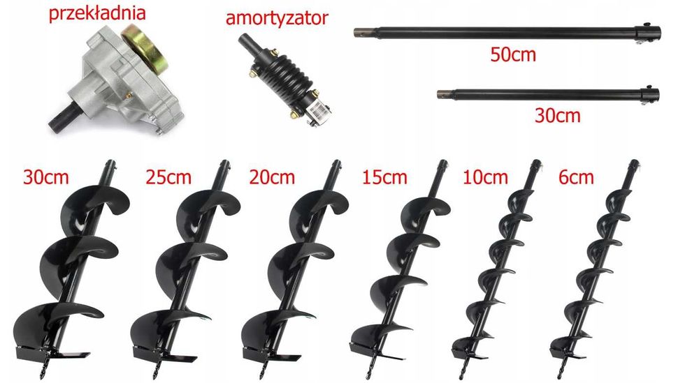 Wiertło do świdra wiertnicy glebowej świder do ziemi 100/800mm 10/80cm