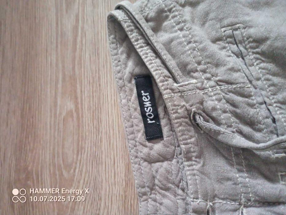 Letnie, przewiewne spodnie lniane m-ki Rosner st. idealny