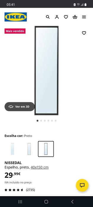 Espelho Nissedall Ikeia