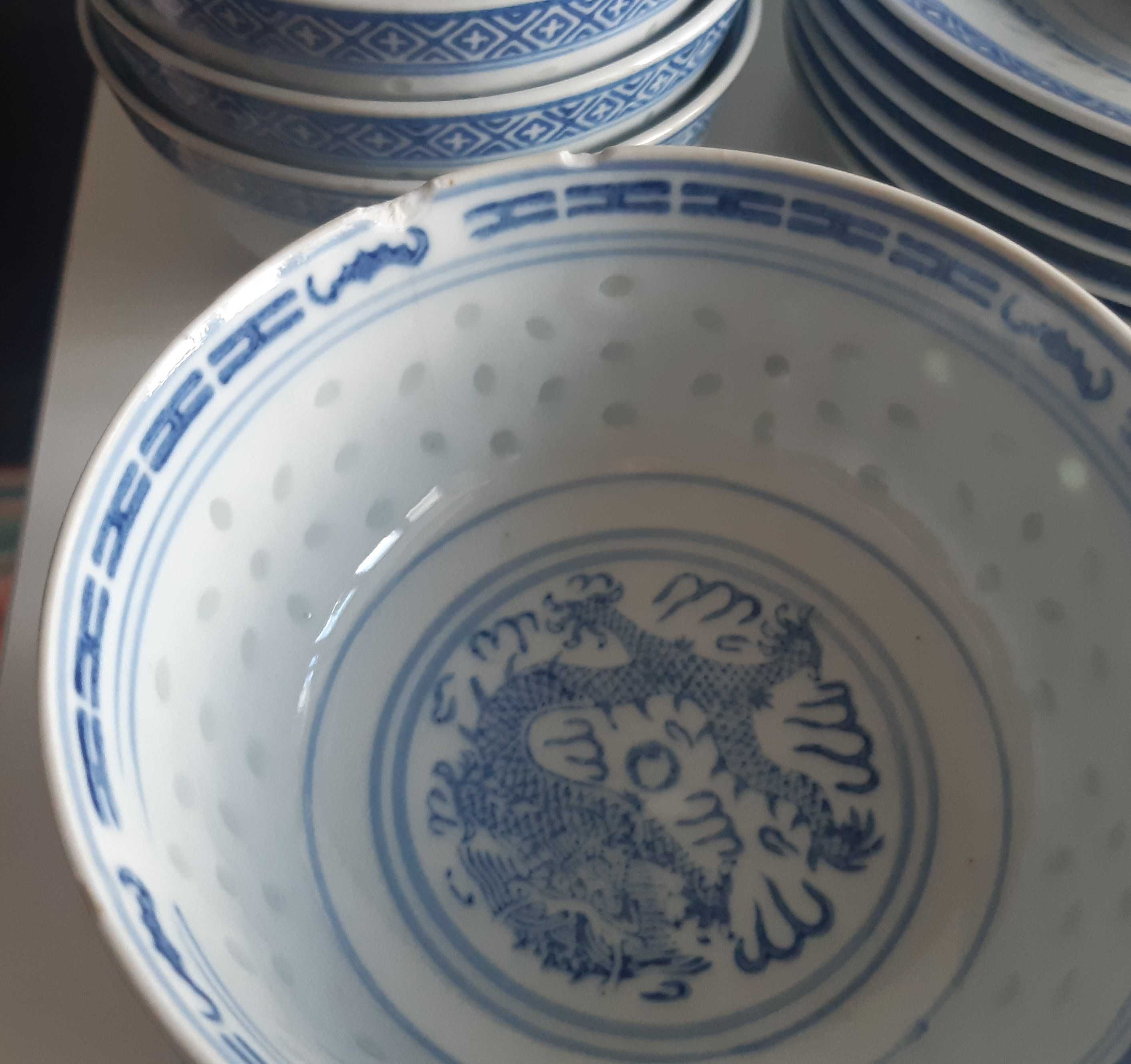 Retro Antigo 28 Peças Loiça Porcelana Chinesa Serviço Bago de Arroz