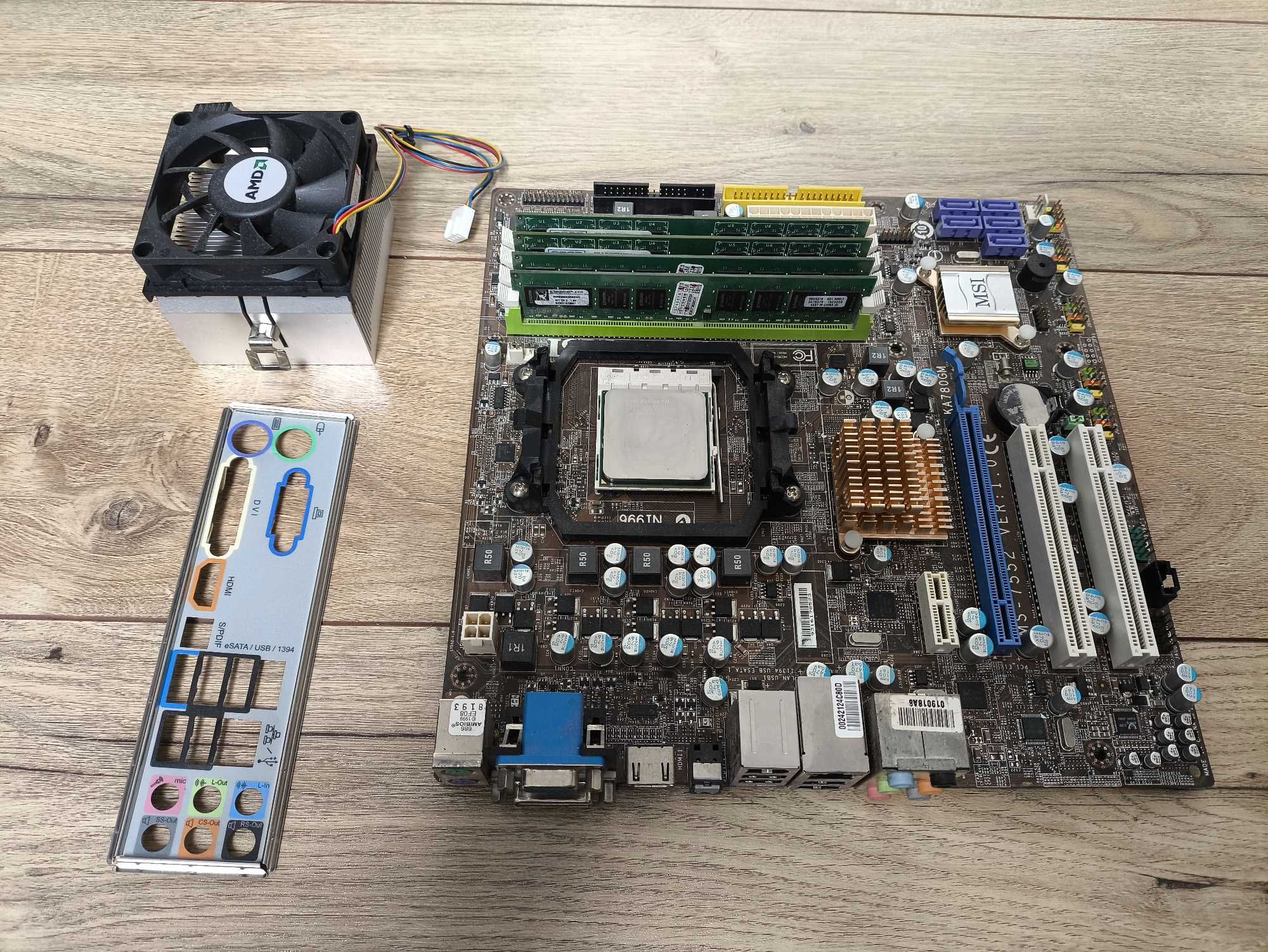 AMD Athlon II X2 240 + chłodzenie, płyta MSI KA780gm, 8GB ram