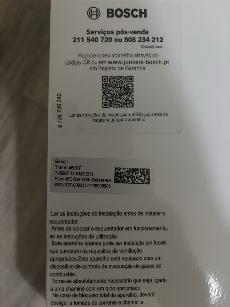 Esquentador Bosh T4600 11KME