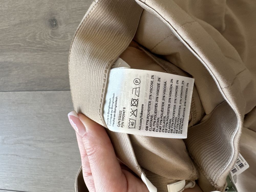 Bezowe spodnie cygaretki nowe z metka h&m rozm 36
