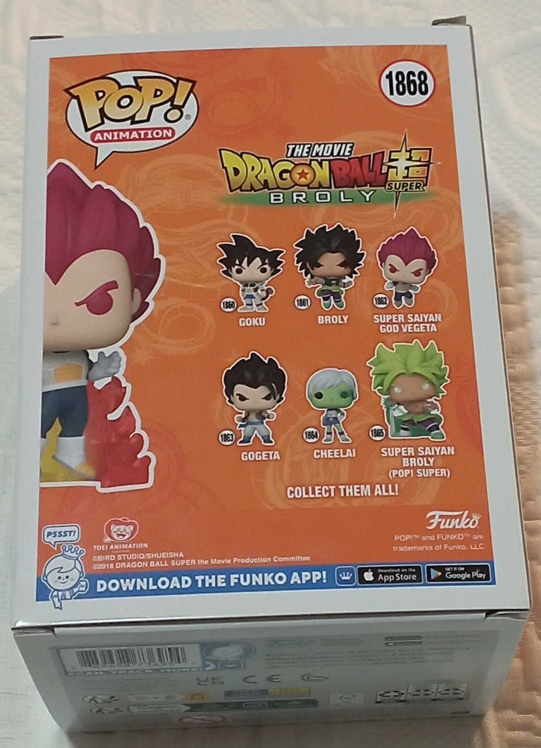 funko pop dragon ball 1868 super saiyan god vegeta glow chase