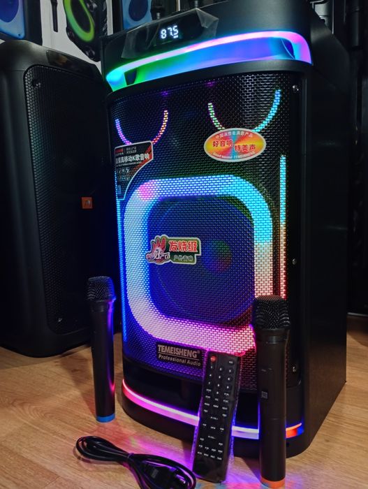 Караоке акустика Temeisheng-10(блютуз, microSD, USB,FM) ПультДУ, 2микр