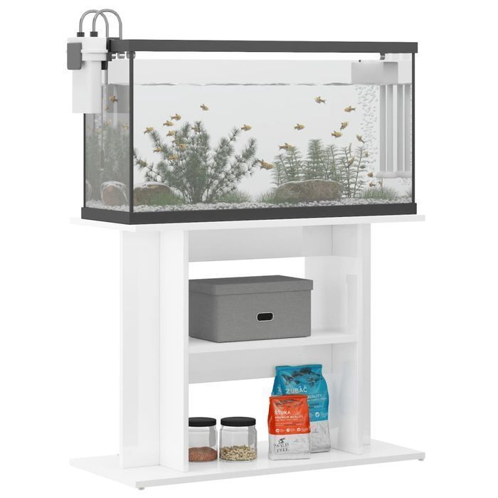 Szafka Pod Akwarium Biała Na Wysoki Połysk 80x35x60 cm