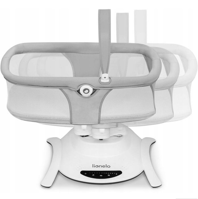 Leżaczek bujaczek elektryczny + gondola 2w1 lionelo Bella Set Grey Con