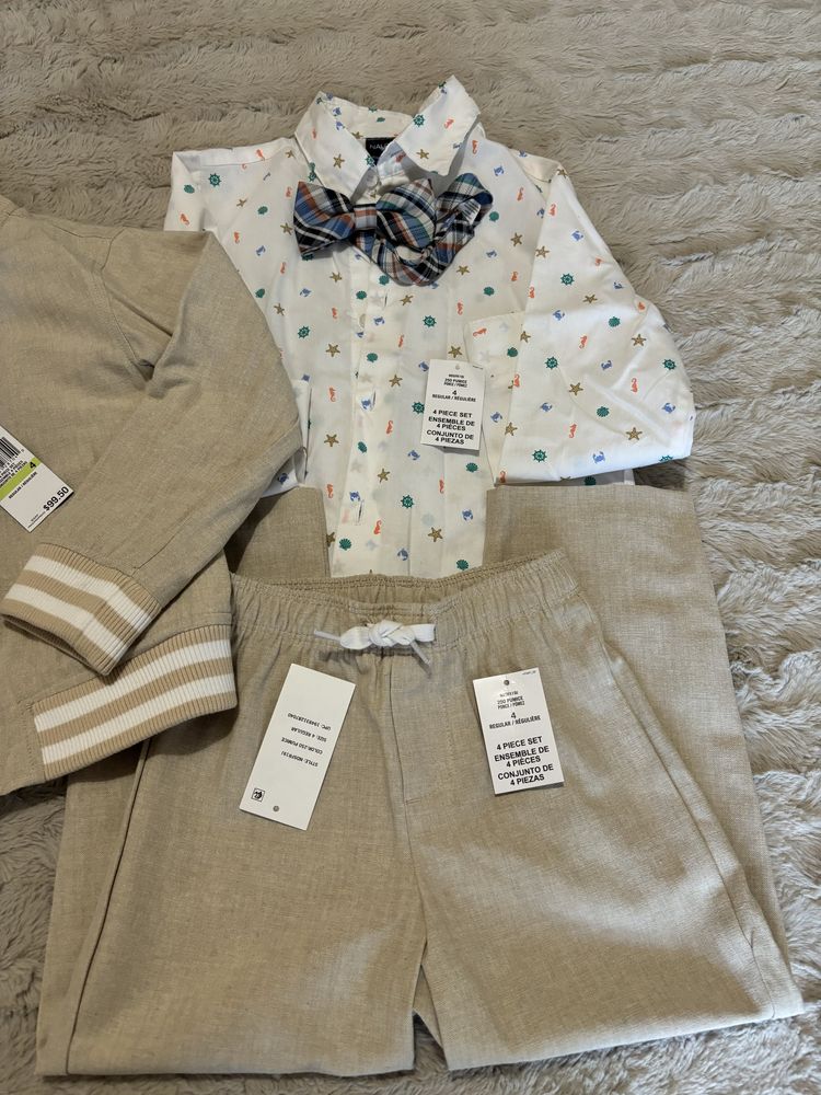 Nautica  костюм бомбер брюки рубашка бабочка 4 года