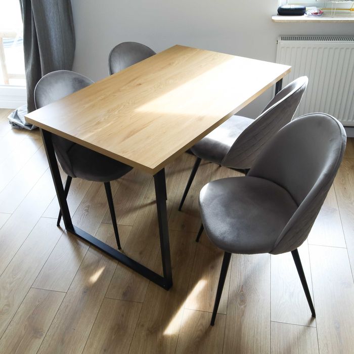 Stół do jadalni AABENRAA 120x80, 4 krzesła DYBVAD komplet JYSK