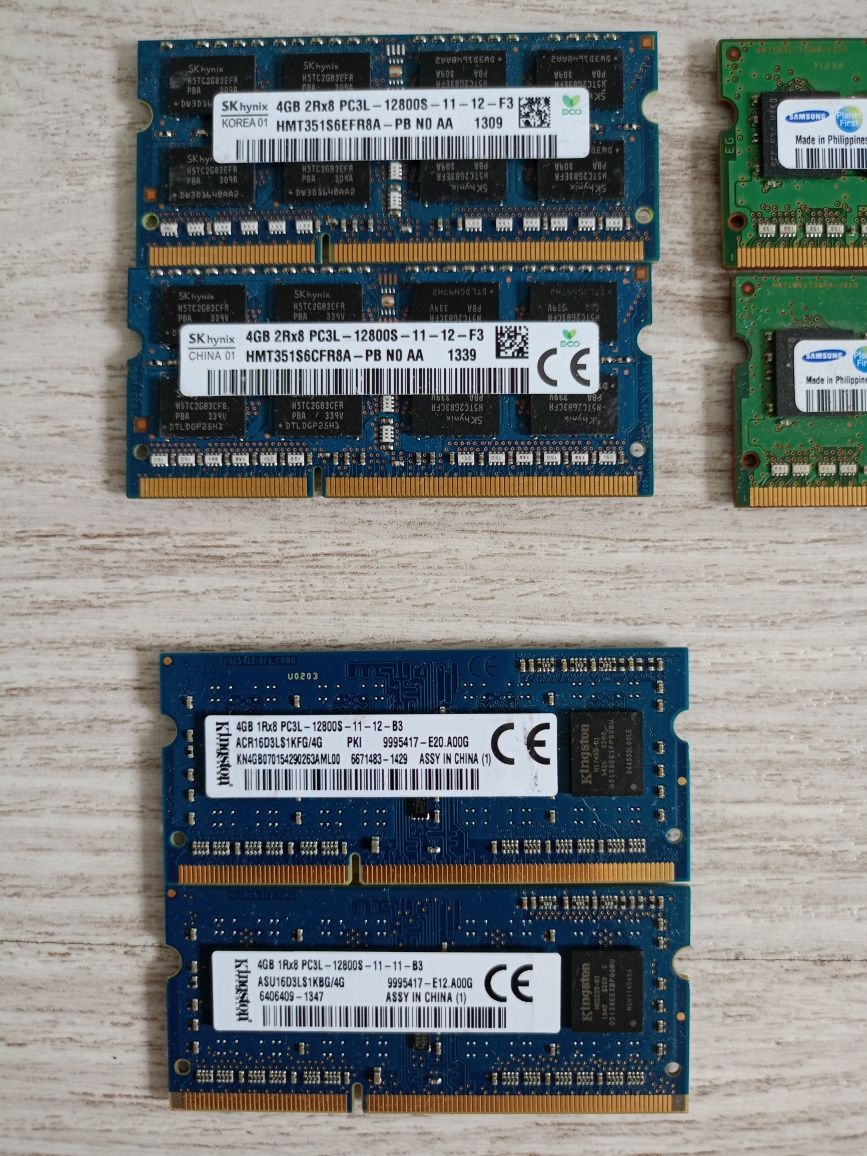 Kości pamięci ram DDR 3, DDR 4, 8gb,  laptop,