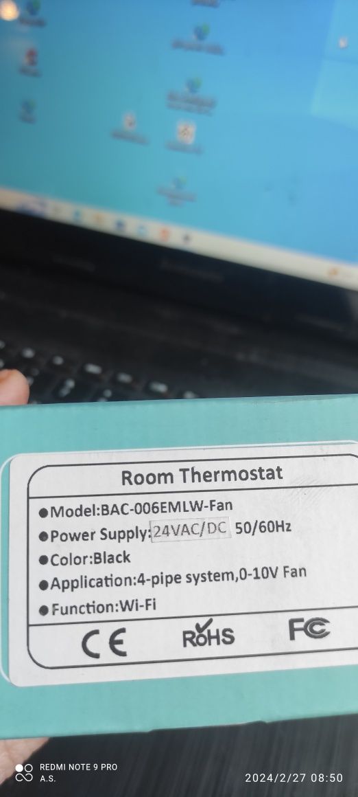 Smart Termostat Model: BAC-006ELM-Fan