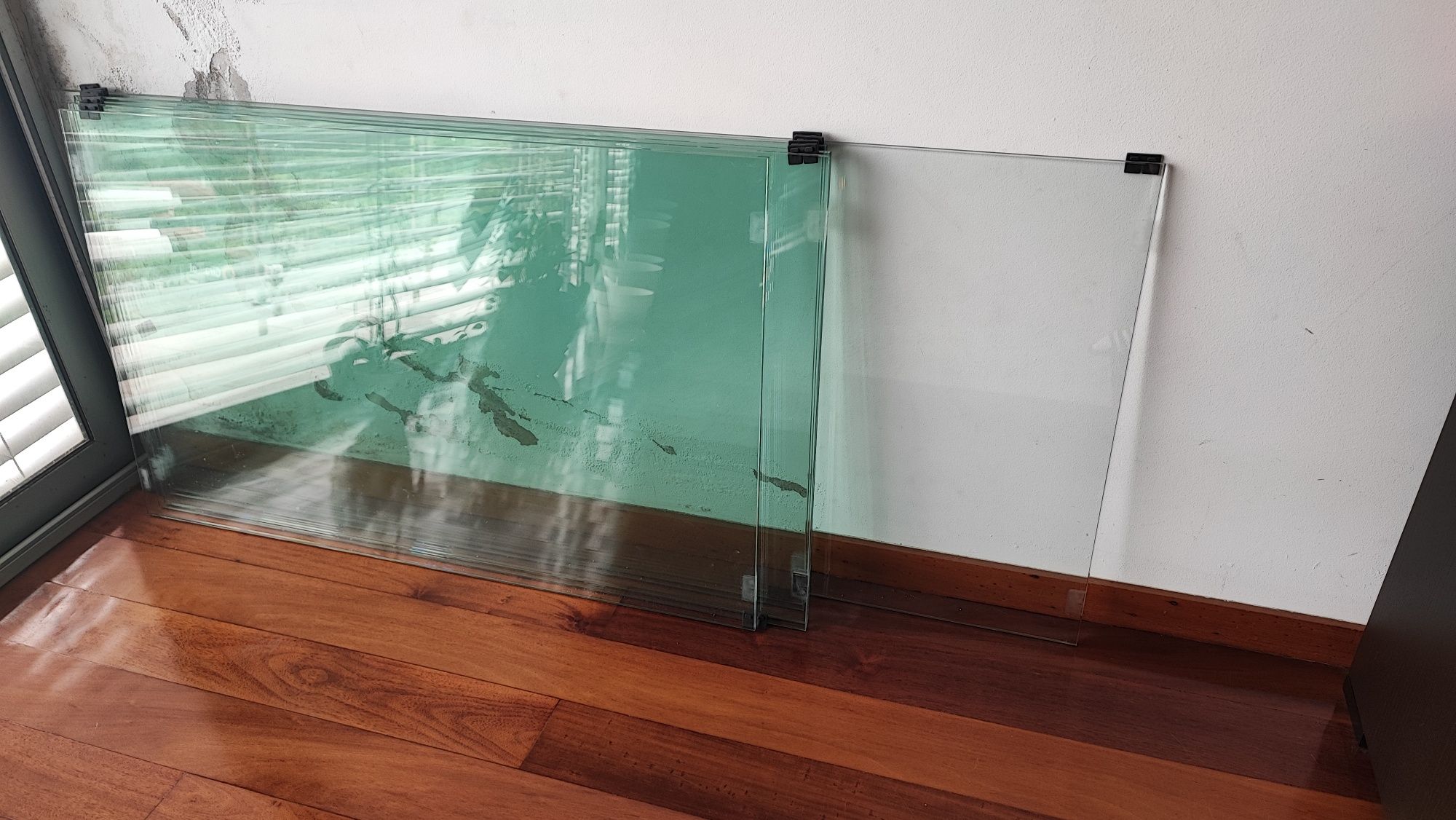 Corrimão inox com vidros laminado e acessórios