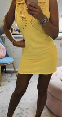 Żółta sukienka tunika zara M