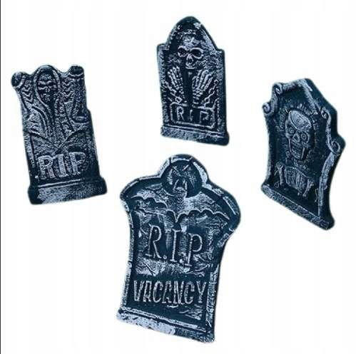 Nagrobki Cmentarne Dekoracja Na Hallowen Steropianowy 4Szt 43X33 Cm
