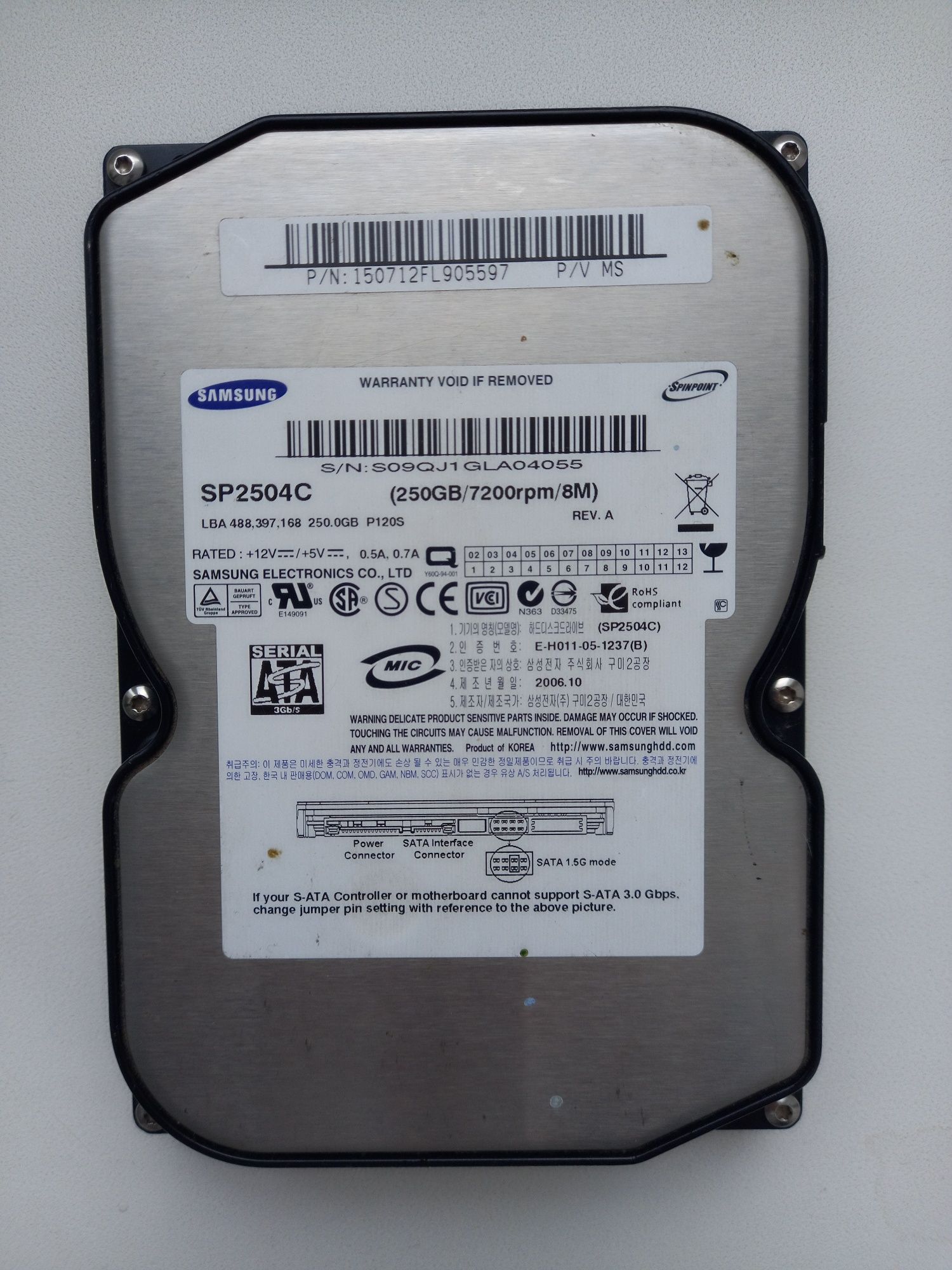 Samsung 250 g жёсткий диск