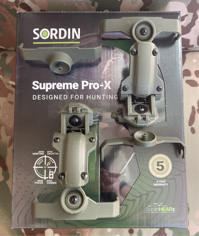 Sordin Supreme Pro X з кріпленнями Чебурашки під шоломи Fast,Mich,ARCH