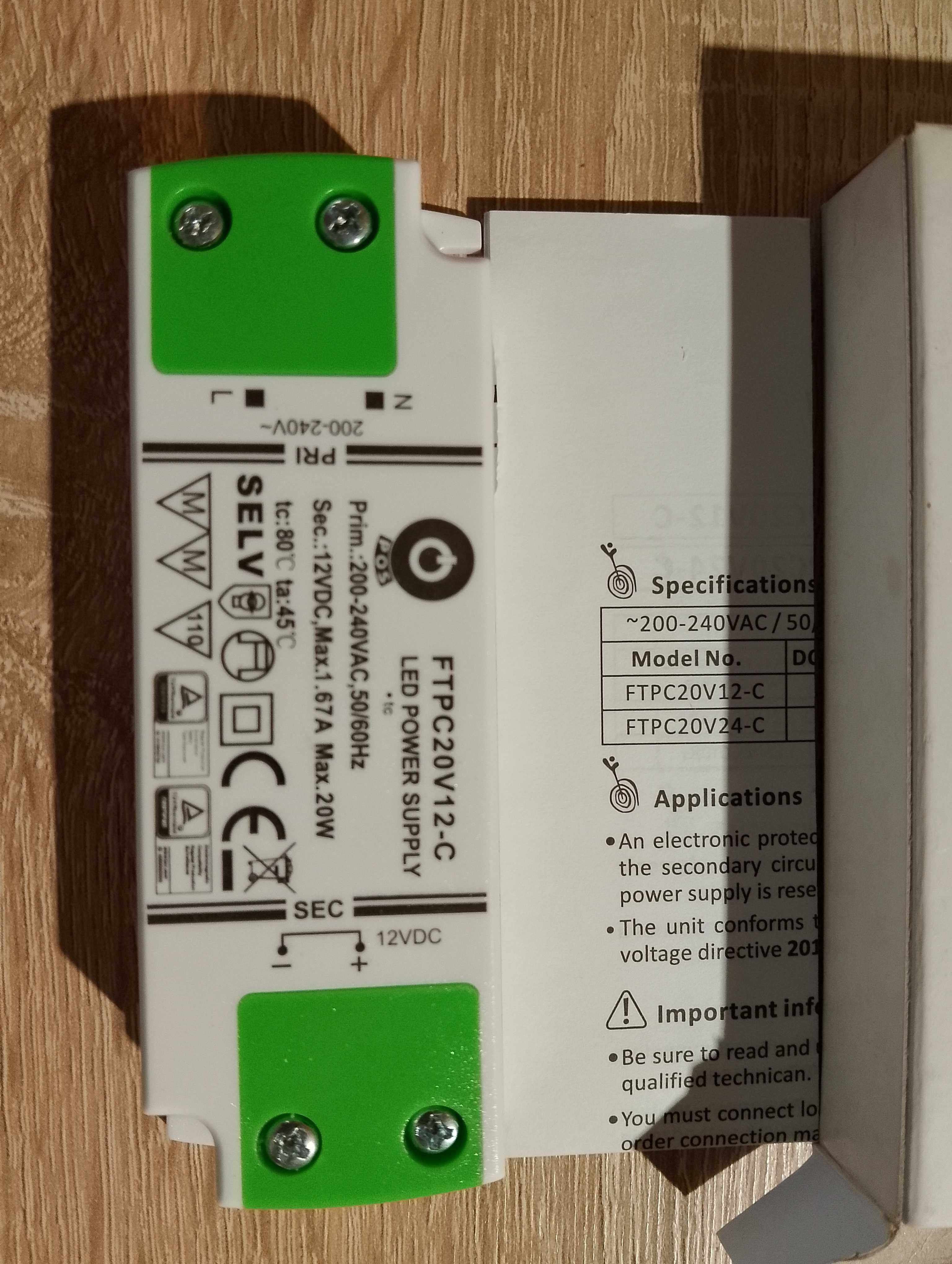Zasilacz led flat FTPC 12V 20W C FTPC20V12-C
