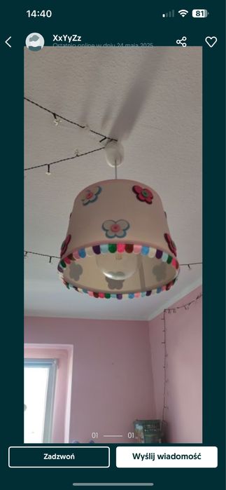 Lampa Klosz kolorowy 25cm ikea kwiatki