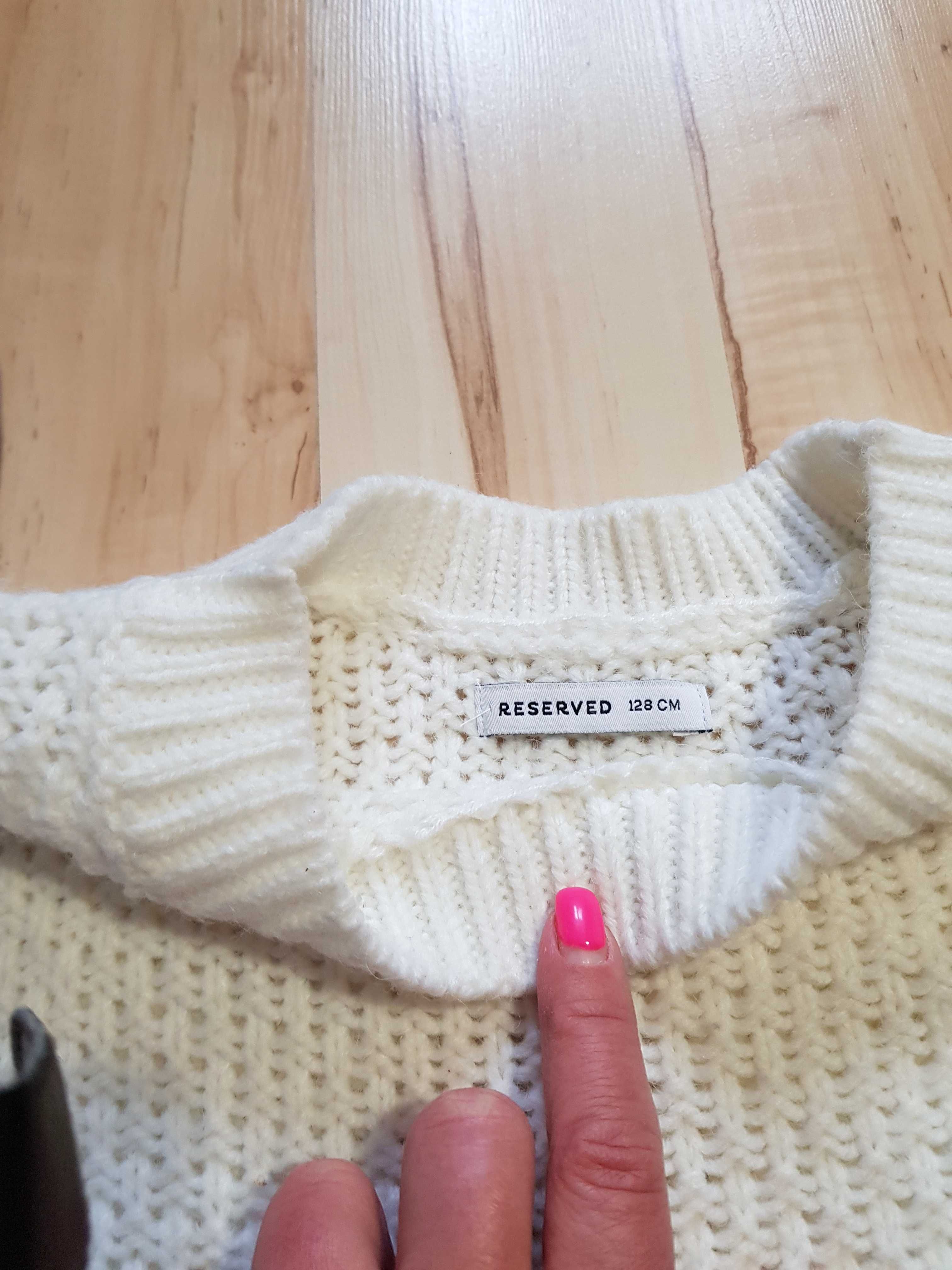 Prześliczny sweter sweterek na drutach Reserved r. 128 stan idealny