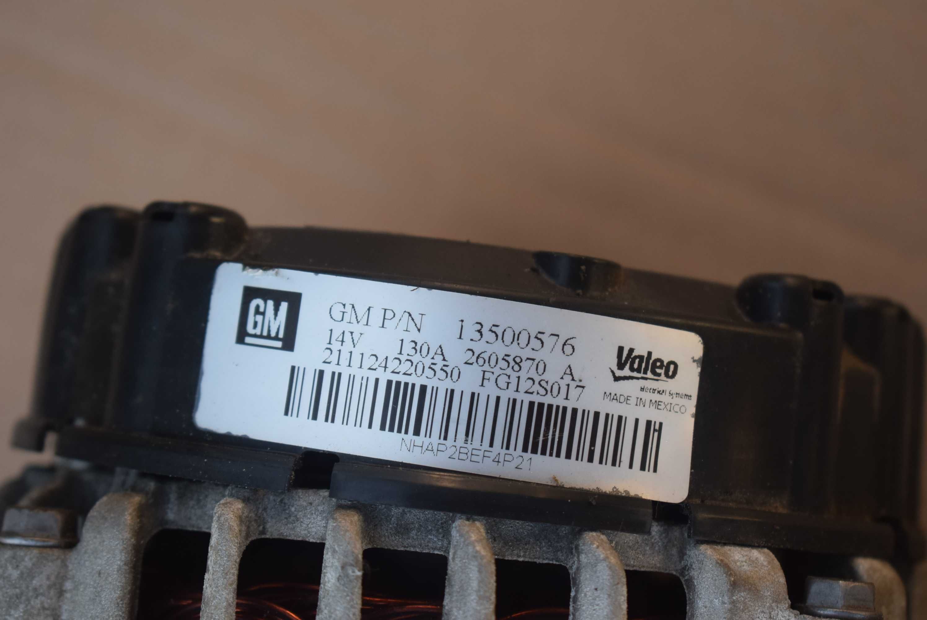 alternator CHEVROLET MALIBU 2.4 B LE9 13r . 135.00576.130A