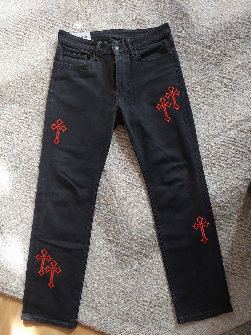 Jeansy y2k czarne custommade
